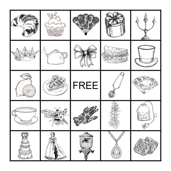 BRIDGERTON TEA PARTY BRIDAL BINGO Card