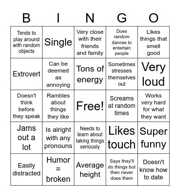 How much do you have in common with Bluebell? Bingo Card