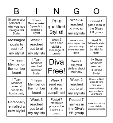 Color Street Leadership Bingo Card