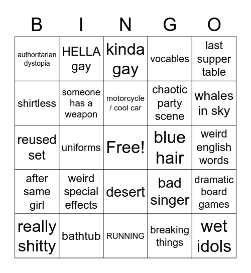 KPOP BINGO NIGHT Bingo Card