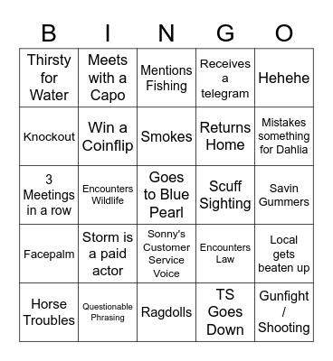 Cesare Wartime BINGO Card