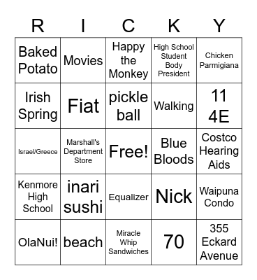 Happy Birthday Bingo Card