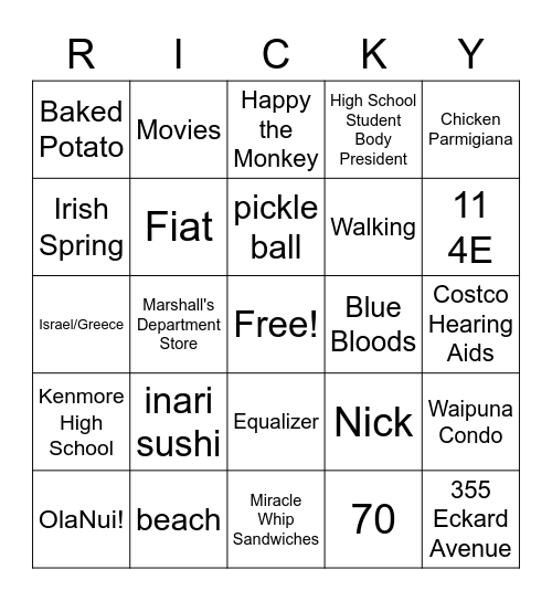 Happy Birthday Bingo Card