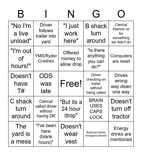 YC Bingo Card