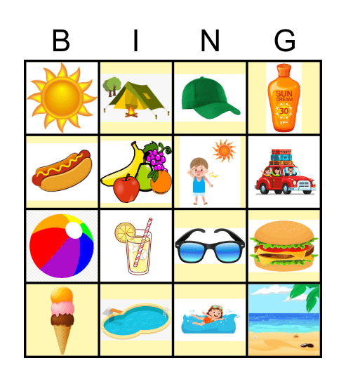 SUMMER Bingo Card