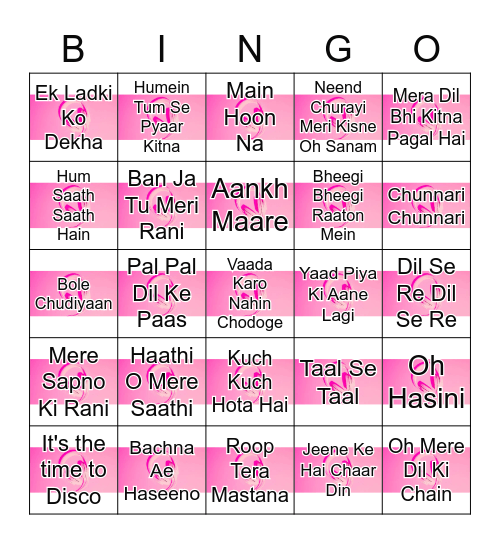 BOLLYWOOD MUSIC Bingo Card