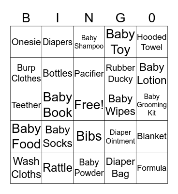 Baby Allen's  Bingo Card