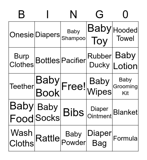 Baby Allen's  Bingo Card
