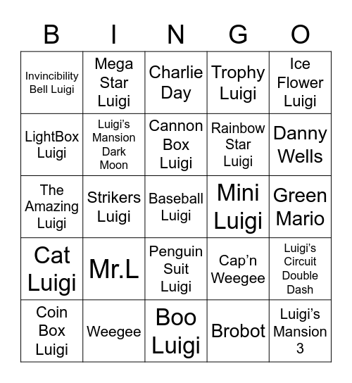 Ness Round 2 (Luigi) Bingo Card