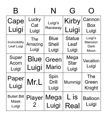 Ralf Round 2 (Luigi) Bingo Card