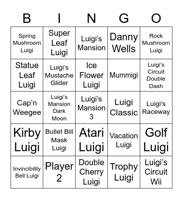 Skull Round 1 (Luigi) Bingo Card