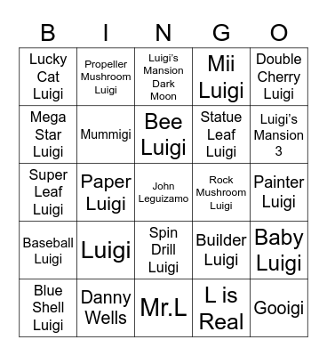 Zekrom Round 2 (Luigi) Bingo Card