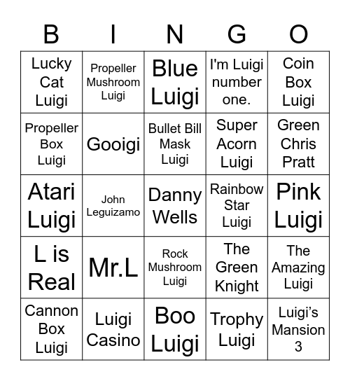 Kendo Round 1 (Luigi) Bingo Card