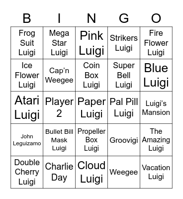 Cobalt Round 2 (Luigi) Bingo Card