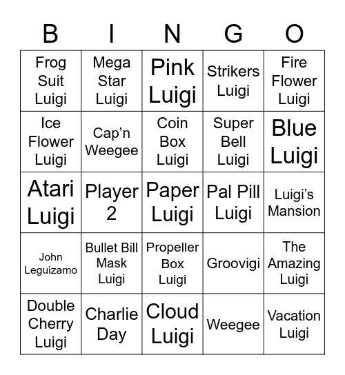 Cobalt Round 2 (Luigi) Bingo Card