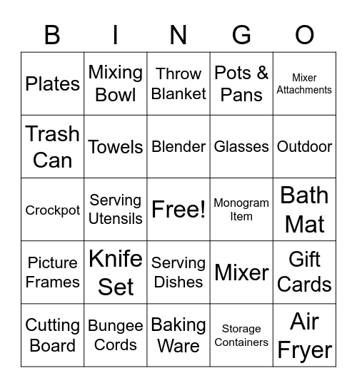 Miss to Mrs Bingo Card