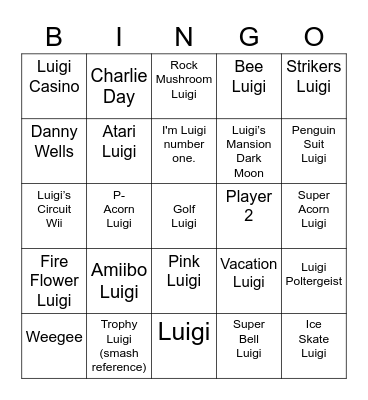 Miso Round 1 [Luigi] Bingo Card