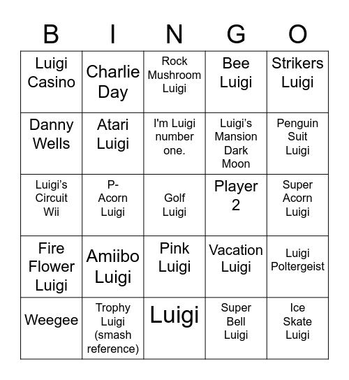 Miso Round 1 [Luigi] Bingo Card