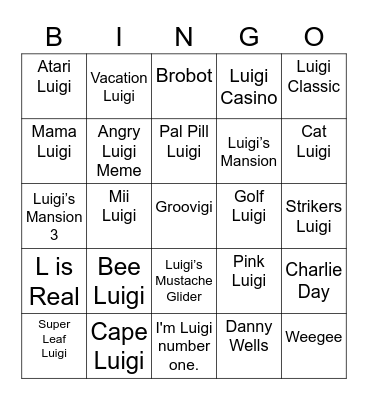 VeggieJoe Round 1 [Luigi] Bingo Card