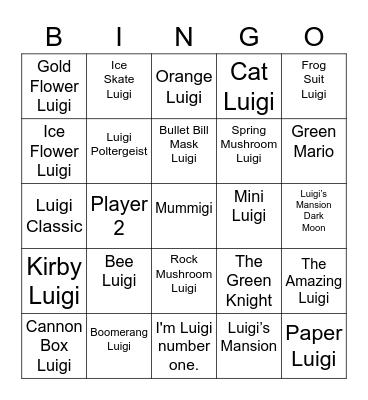Imp Round 1 [Luigi] Bingo Card