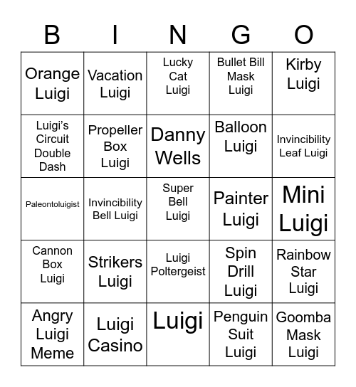 Imp Round 2 [Luigi] Bingo Card