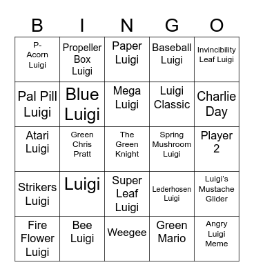 Umbra Round 1 [Luigi] Bingo Card