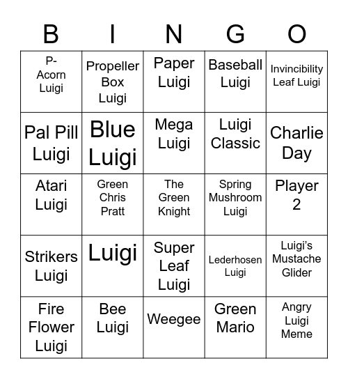 Umbra Round 1 [Luigi] Bingo Card