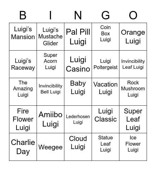 Umbra Round 2 [Luigi] Bingo Card