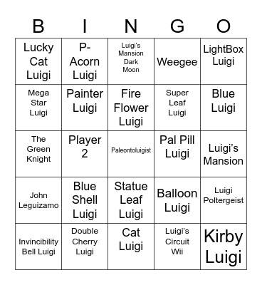 Gousse Round 1[Luigi] Bingo Card