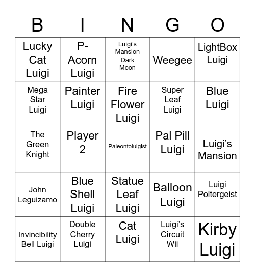 Gousse Round 1[Luigi] Bingo Card