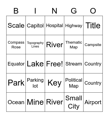 Map Bingo Card