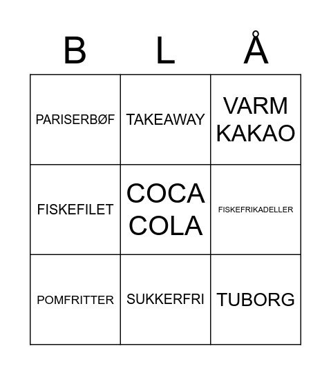 DEN BLÅ Bingo Card