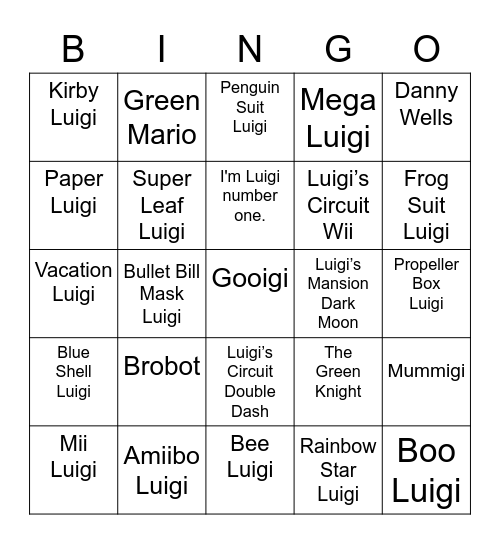 Devil Round 2 [Luigi] Bingo Card