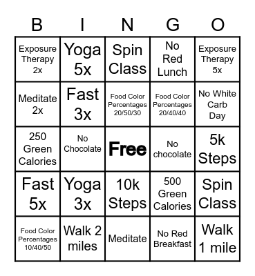 WELLNESS Bingo Card