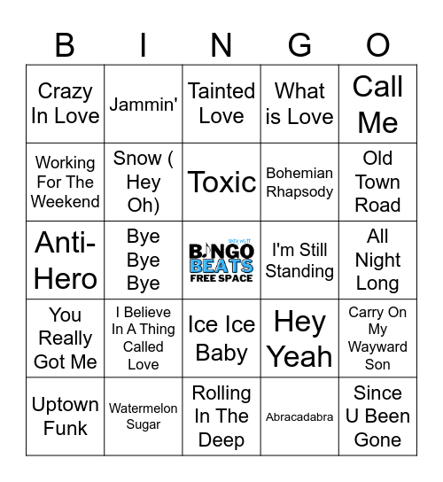 THE HITS! Bingo Card