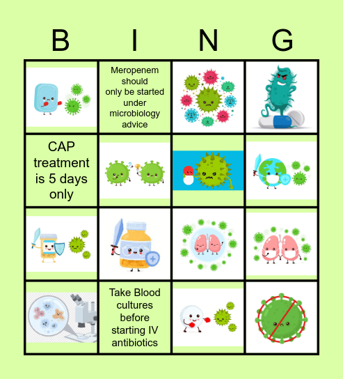 ANTIMICROBIAL STEWARDSHIP Bingo Card