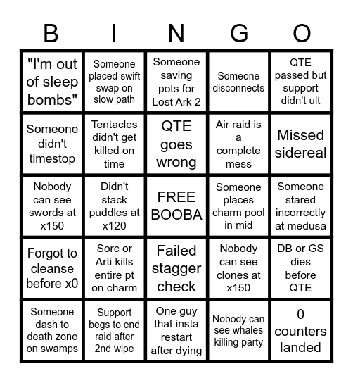 Vykas Bingo Card