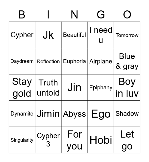 @hunneyballs Bingo Card
