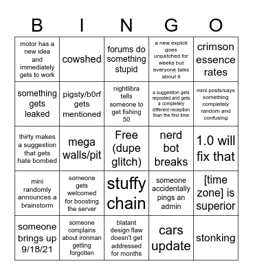 nerds bingo v2 Bingo Card