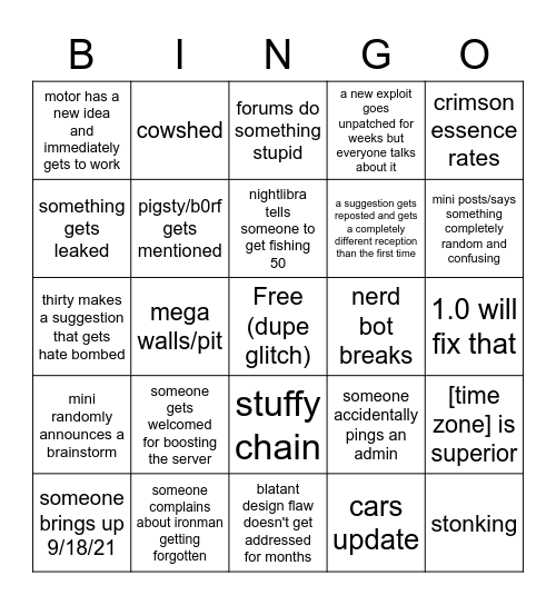 nerds bingo v2 Bingo Card