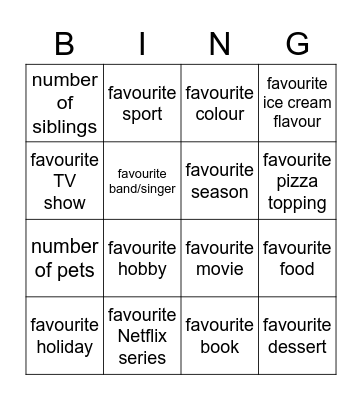 Find someone who has the same... Bingo Card