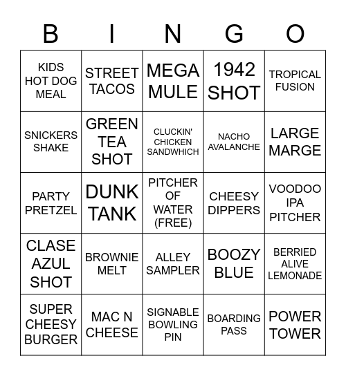 SERVER BINGO Card