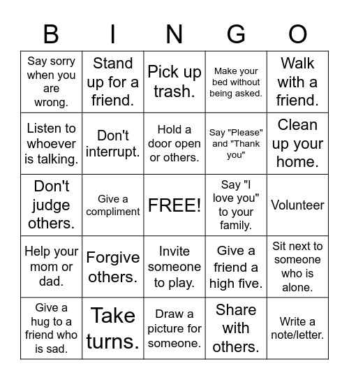 Share your Light Bingo Card