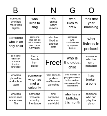 ICEBREAKER BINGO Card