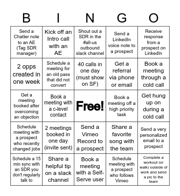 Outbound Team Lander Bingo! Bingo Card