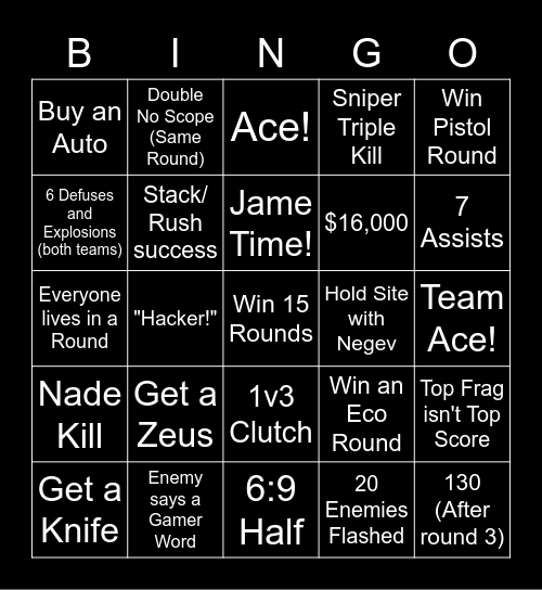 Csgo Bingo Card