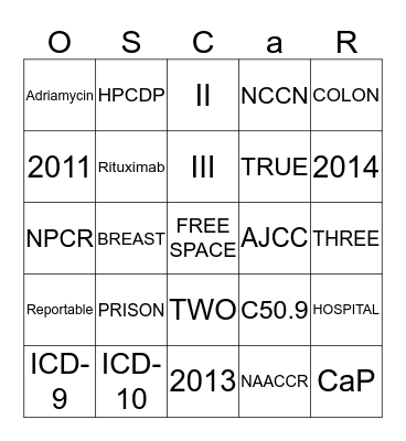 OSCaR TRIVIA BINGO Card