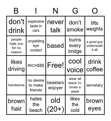 Are you Spanky Bingo Card