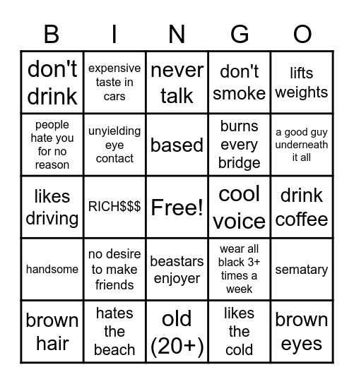 Are you Spanky Bingo Card