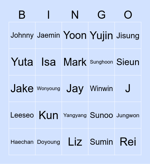 Goeun Bingo Card